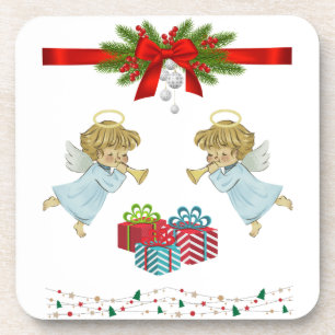 Weihnachtsdesign mit Engeln Getränkeuntersetzer