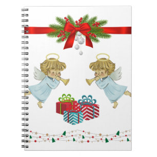 Weihnachtsdesign mit Engeln Notizblock