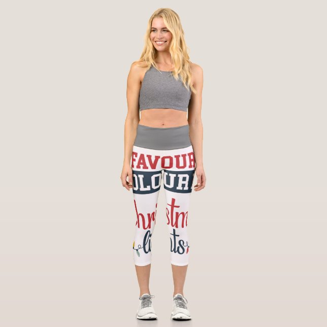Weihnachtsdesign mit Lichtern Capri Leggings (Vorderseite)