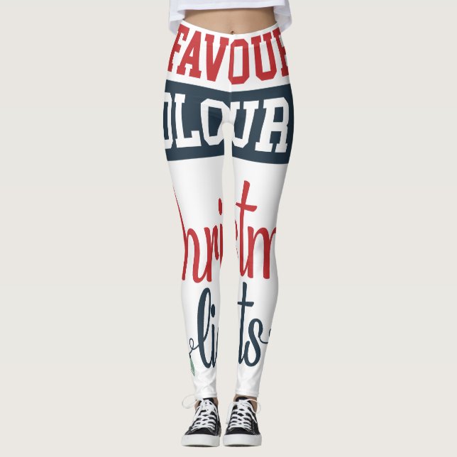 Weihnachtsdesign mit Lichtern Leggings (Vorderseite)