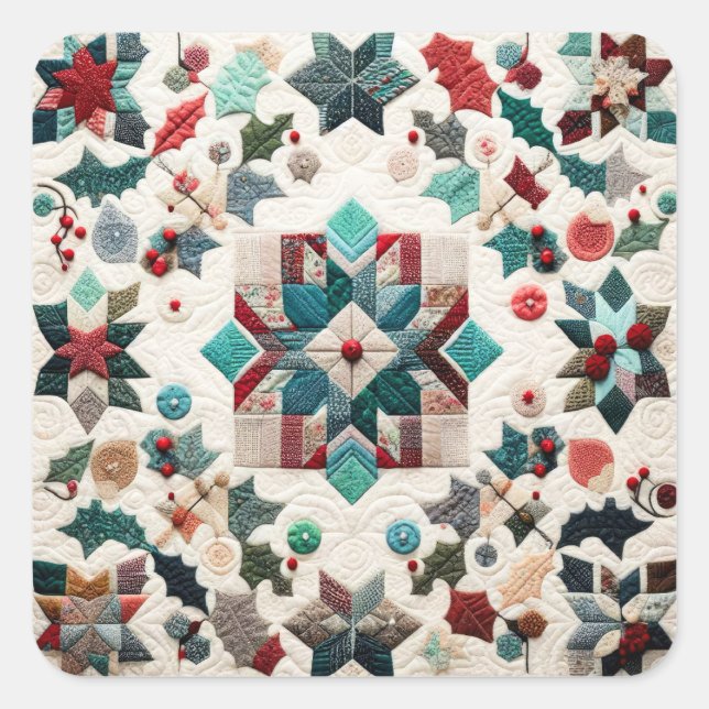 Weihnachtsdesign Quadratischer Aufkleber (Vorderseite)