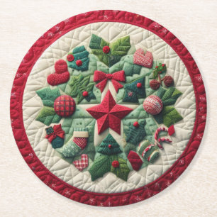 Weihnachtsdesign Runder Pappuntersetzer