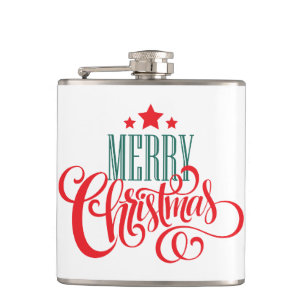 Weihnachtsdesign und Sterne Flachmann