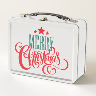 Weihnachtsdesign und Sterne Metall Brotdose