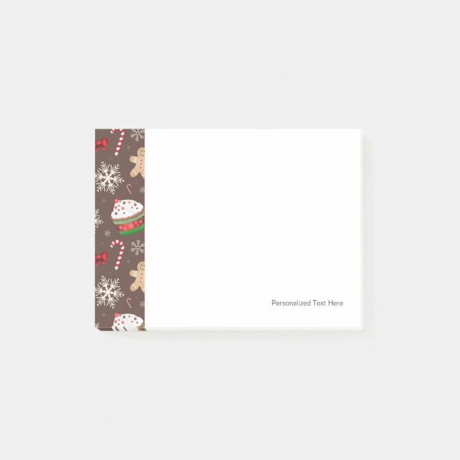 Weihnachtsdessert-Muster Post-it Klebezettel (Vorderseite)