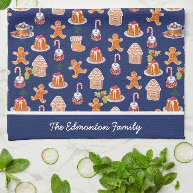 Weihnachtsdesserts Personalisiert Geschirrtuch (Gefaltet)
