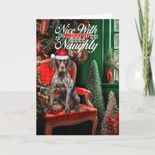 Weihnachtsdeutsch Kurzzeitpointer naughty oder Nic Feiertagskarte