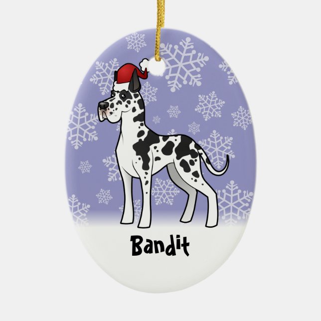 WeihnachtsDeutsche Dogge (addieren Sie Ihren Keramikornament (Vorne)