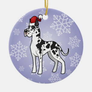 WeihnachtsDeutsche Dogge Keramikornament