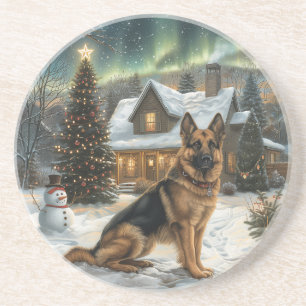 Weihnachtsdeutscher Schäferhund Getränkeuntersetzer