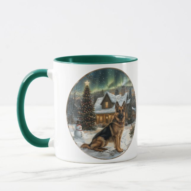 Weihnachtsdeutscher Schäferhund Tasse (Links)