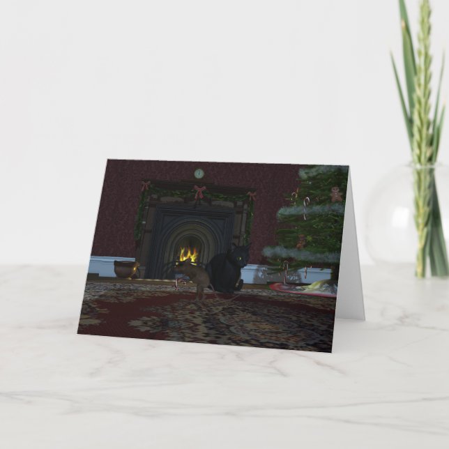 Weihnachtsdieb Feiertagskarte (Vorderseite)