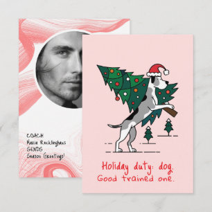 Weihnachtsdienst: Hund. Dogge-Version. Mitteilungskarte