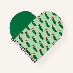Weihnachtsdillgurke mit einem Weihnachtsmannhut Notizbuch