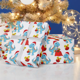 Weihnachtsdinosaurier-gefliester Party-Packung Geschenkpapier