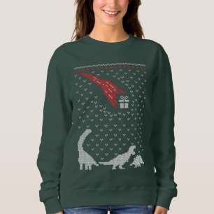 Weihnachtsdinosaurier hässlich Sweatshirt