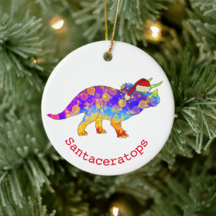 Weihnachtsdinosaurier Keramik Ornament