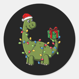 Weihnachtsdinosaurier mit Lights Fun Boys Kinder W Runder Aufkleber