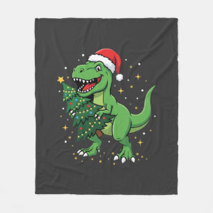 Weihnachtsdinosaurier Santa T Rex Fleecedecke