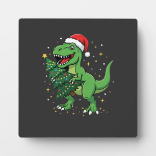 Weihnachtsdinosaurier Santa T Rex Fotoplatte