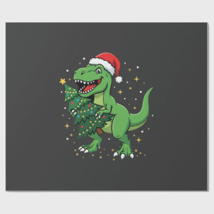 Weihnachtsdinosaurier Santa T Rex Geschenkpapier