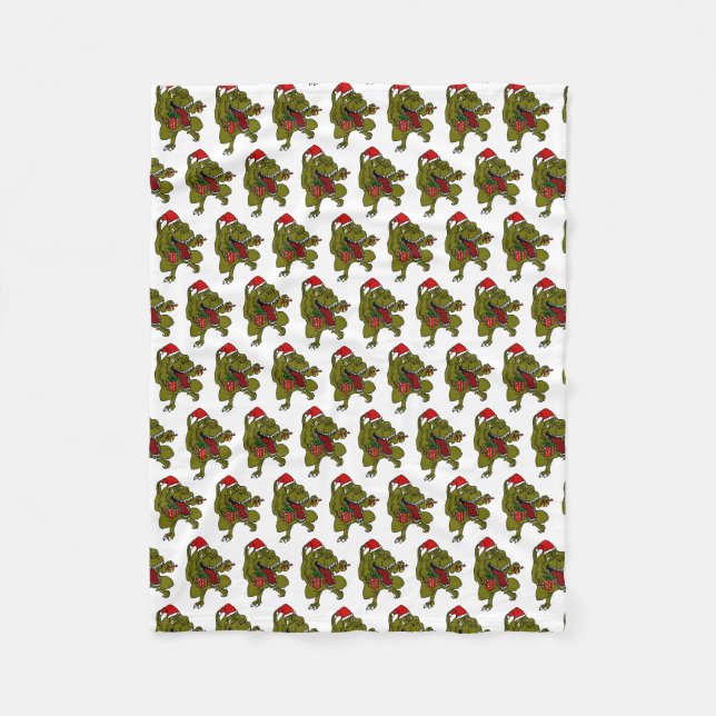 Weihnachtsdinosaurier-Schneeflocke-Fleece-Decke Fleecedecke (Vorderseite)