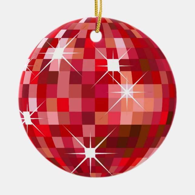Weihnachtsdisco-Ball-Verzierung Keramikornament (Vorne)