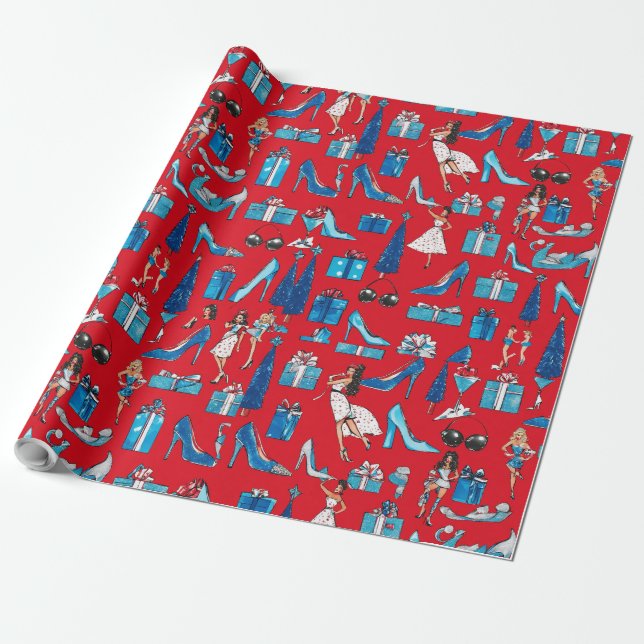 Weihnachtsdiva Wrapping Paper Geschenkpapier (Ungerollt)