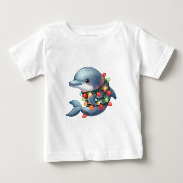 Weihnachtsdolphin Baby T-shirt (Vorderseite)