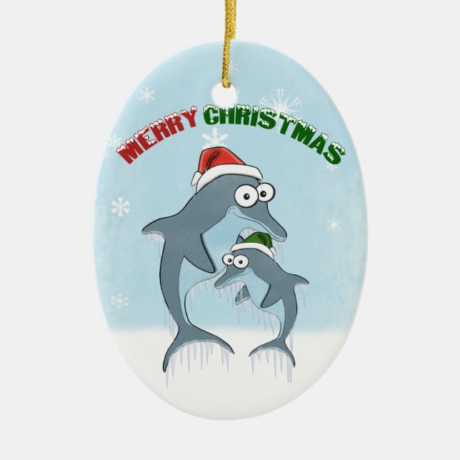 Weihnachtsdolphine Ornament (Vorne)