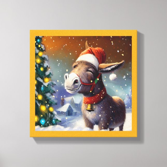WeihnachtsDonkey 1 Leinwanddruck (Vorderseite)