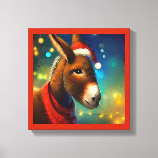 WeihnachtsDonkey 3 Leinwanddruck (Vorderseite)
