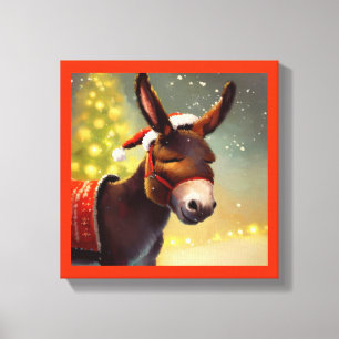WeihnachtsDonkey 4 Leinwanddruck