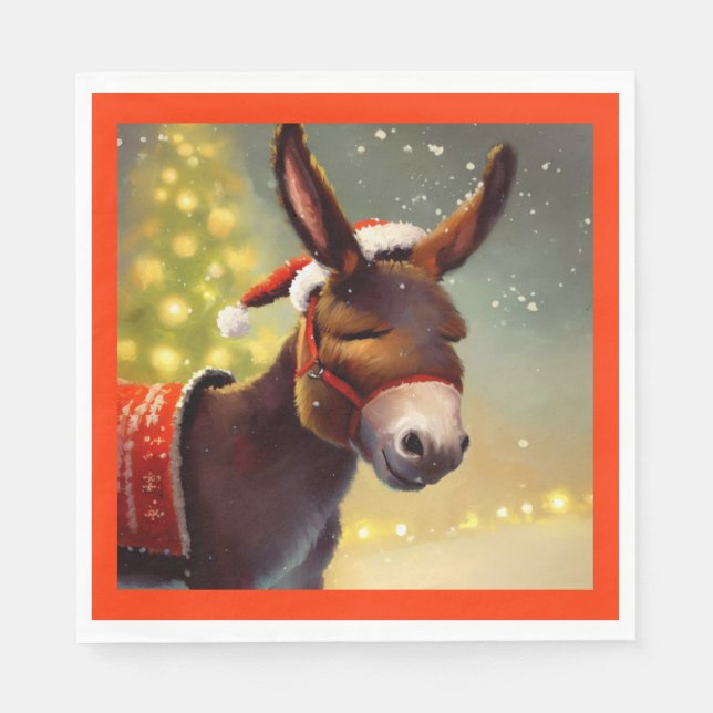 WeihnachtsDonkey 4 Serviette (Vorderseite)