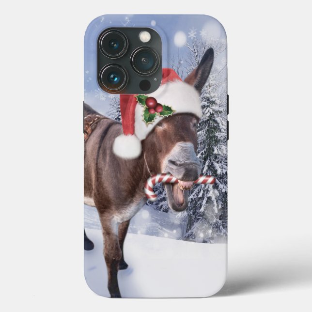 Weihnachtsdonkey mit lustigem rotem Hut Case-Mate iPhone Hülle (Rückseite)