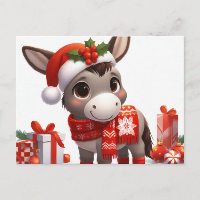 Weihnachtsdonkey Postkarte (Vorderseite)