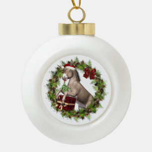 WeihnachtsDonkey Santa Keramik Ball Kugel-Ornament