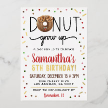 WeihnachtsDonut wächst auf Birthday Foil Einladung
