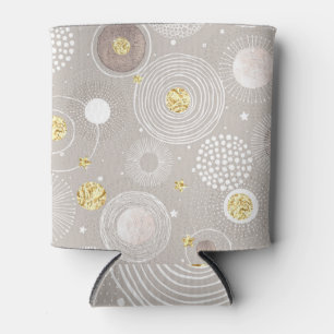Weihnachtsdoodles: goldener Hintergrund. Dosenkühler