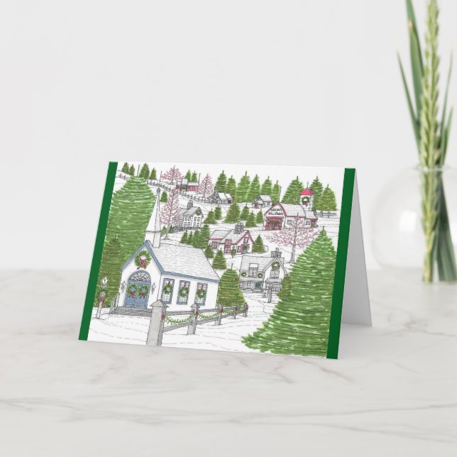 Weihnachtsdorf 2 Grußkarte Dankeskarte (Vorderseite)