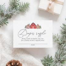 Weihnachtsdorf Babydusche Windeln Raffle Ticket