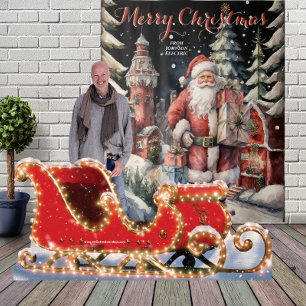 Weihnachtsdorf des Weihnachtsmanns hängender Wandt Wandteppich