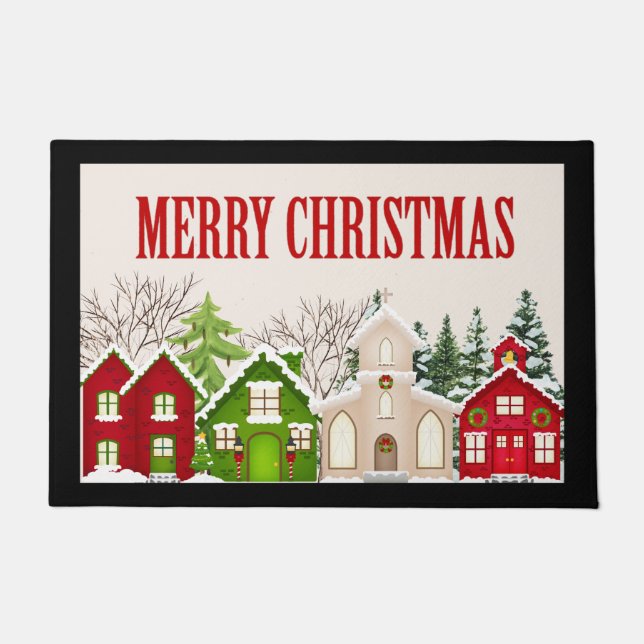 Weihnachtsdorf Doormat Door Mat Fußmatte (Vorderseite)