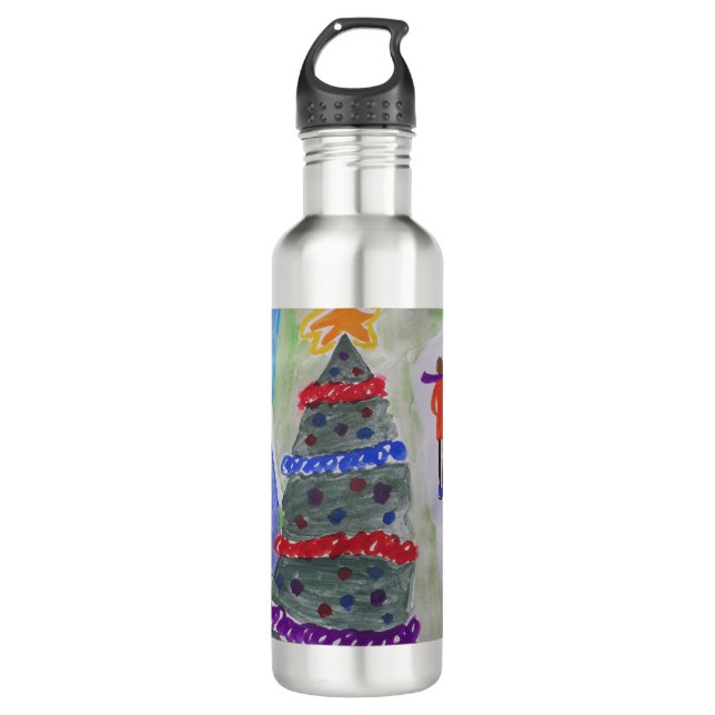 Weihnachtsdorf Edelstahlflasche (Vorderseite)