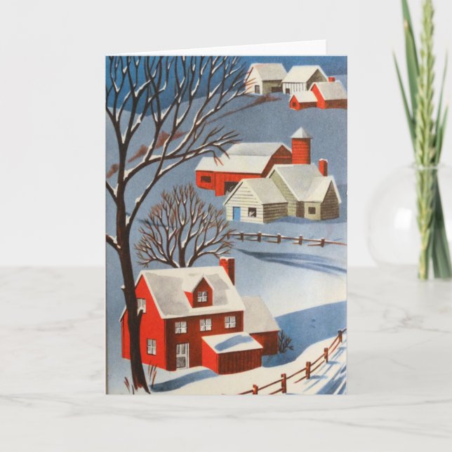 Weihnachtsdorf Feiertagskarte (Vorderseite)