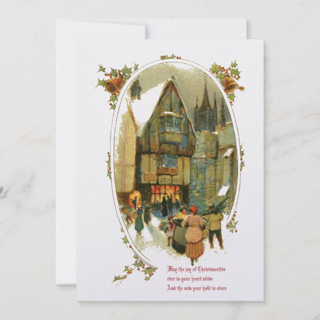Weihnachtsdorf Feiertagskarte (Vorderseite)