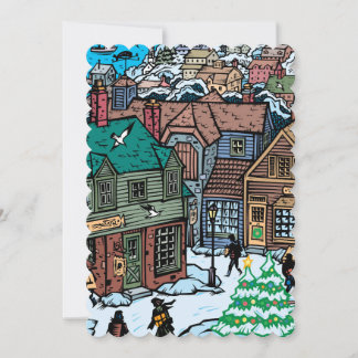 Weihnachtsdorf Feiertagskarte