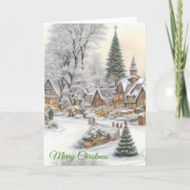 Weihnachtsdorf Feiertagskarte