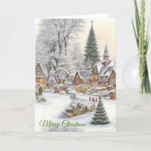 Weihnachtsdorf Feiertagskarte