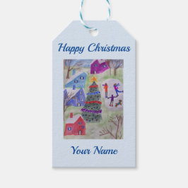 Weihnachtsdorf Geschenkanhänger